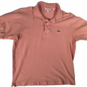 Lacoste Pique Polo Shirt‎ Men's Large Classic L1212 Short Sleeve Peach Orange
